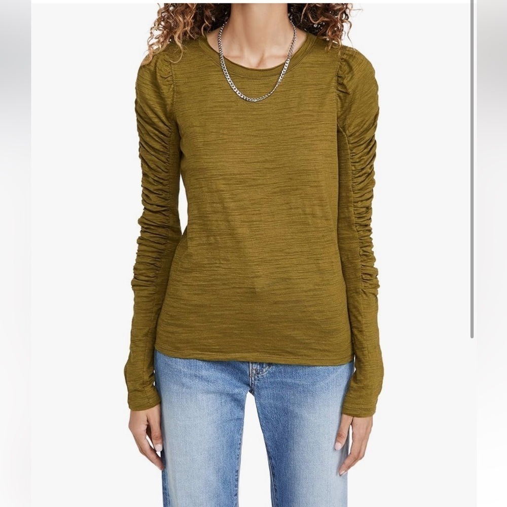 Free People Green Ruched Long Sleeve 🫒
